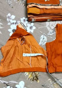 RUST COLOUR EMBROIDERED SAREE
