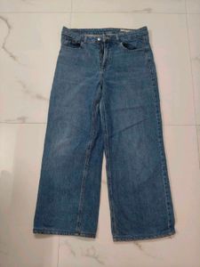 Women's Wide Leg Blue Jeans