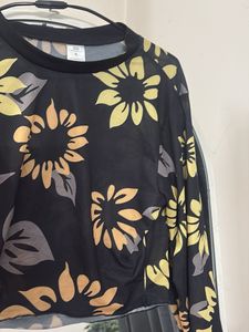 Floral Long Sleeve Crop Top