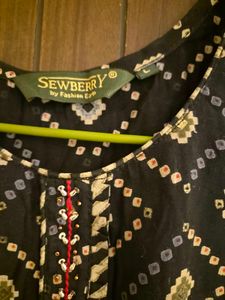 Stylish Black Printed Kurta Pant Set L size