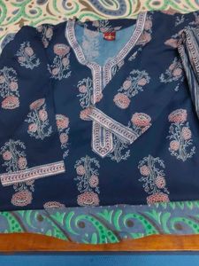 Navy Blue Printed pant dupatta set