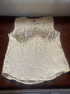 Sparkly Sequin Embellished CreamfreebieTop