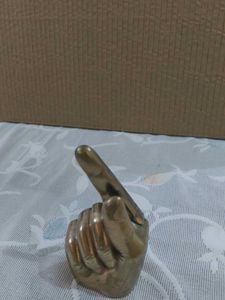 Vintage Unique Brass Pointing Finger Gesture Decor