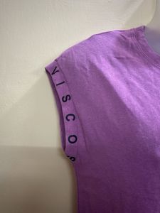 Purple Viscose Graphic T-Shirt
