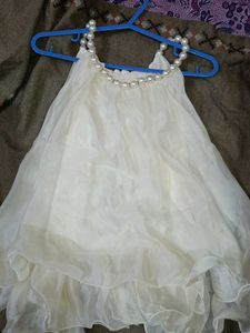 Elegant Pearl Neckline cream co-ord set.