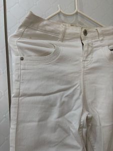 Cream White Skinny Fit Jeans
