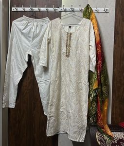 Elegant Chikankari Kurta Set with Dupatta
