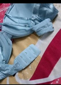 Light Blue Lace Trim Bra