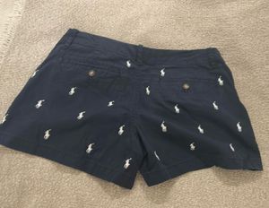 Ralph Lauren Navy Shorts with White Horse Print