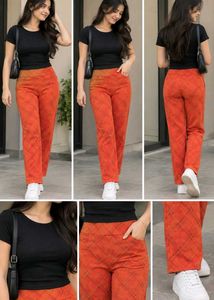 Trendy red Plaid jegging
