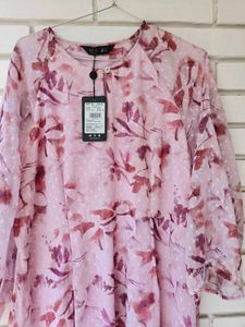 Elegant Pink Floral Midi Dress