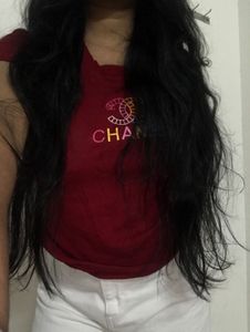 Stylish Maroon T-Shirt with Logo