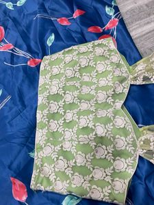 Blue Floral Skirt set