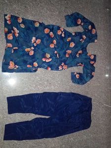 Floral Print soft silk touser kurti
