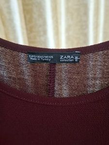 Maroon Long Sleeve Asymmetrical Dress