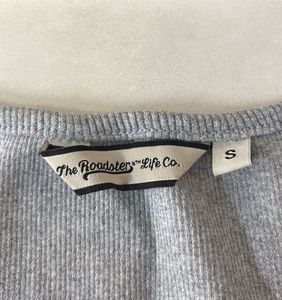 Grey Ribbed Square Neck Top