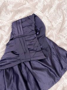 Elegant Strapless Navy Dress