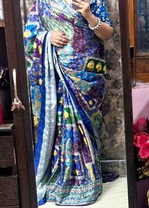 Stunning Multicolor Silk Blend Saree