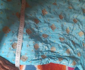 Blue &amp; Gold Patterned Fabric