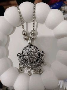 Oxidized Silver Afghani Neck piece