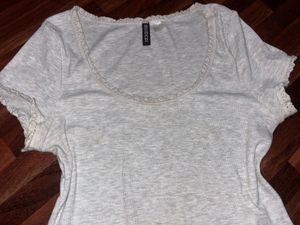 Cute Ribbed Lettuce Hem Top