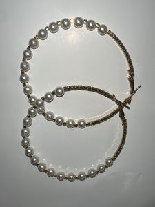 Elegant Pearl Hoop Earrings