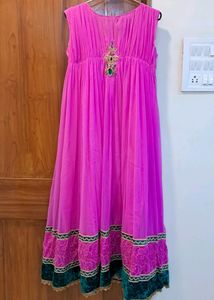 Fancy Net Velvet Anarkali Gown Set😍