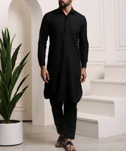 Classic Black Pathani kurta