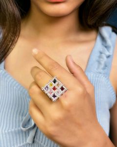 Navratan Ring Pure Silver 925