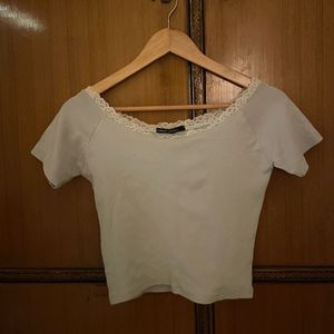 blue crop top