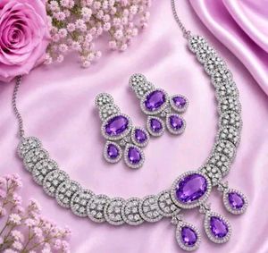 AD American Diamond Necklace Set