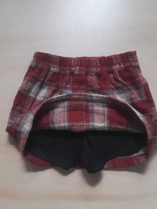 Cozy Fleece Vest &amp; Plaid Skirt Set