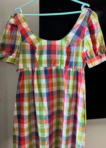 Colorful Checkered Summer picnic Dress