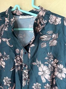 Chic Floral Print Peplum Top