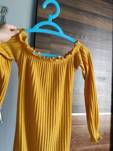 Mustard Ribbed Knit Top