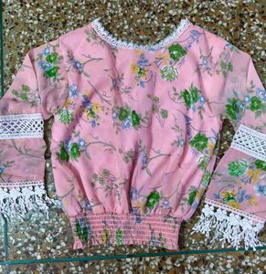 Floral Pink Crop Top