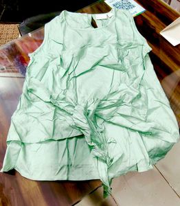 Mint Green Tie-Front Sleeveless Top