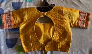 Exquisite Yellow Brocade Blouse