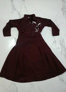 Maroon Embroidered Ethnic Gown