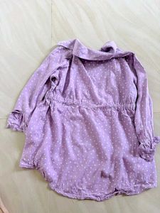 Lavender Polka Dot Tunic Top