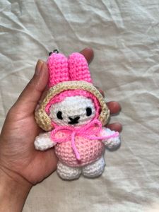 Crocheted miffy Bunny Keychain