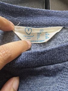 H&amp;M Blue Fleece Crop Sweatshirt