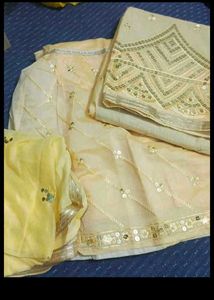 unstitched Elegant yellow garara with Dupatta