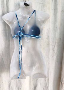 I. Blue Tie-Dye Bikini Top