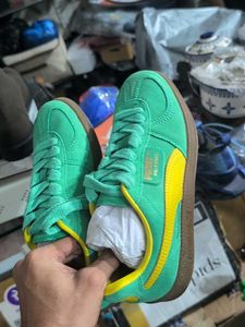 Puma Palermo Sneakers - Teal &amp; Yellow uk 3