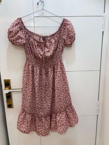 Cute Pink Floral Mini Dress