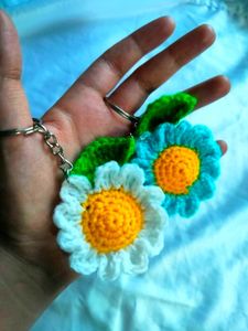 Crochet Flower Keychains - Set of 2
