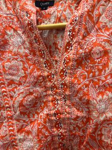 Beautiful Red Block Print Kurta