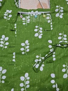 Green Floral Print Kurta