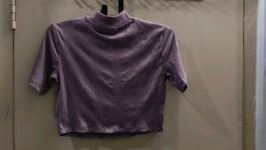 Ribbed Mock Neck Crop Top
